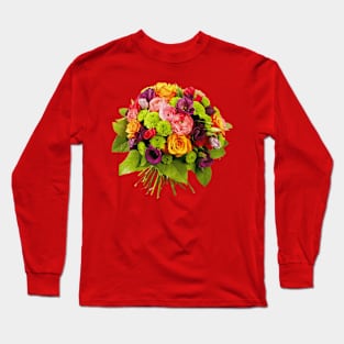 Glorious Bouquet of Green and Purple Flowers and More Long Sleeve T-Shirt